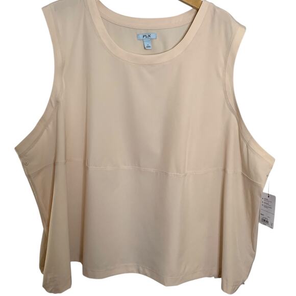 FLX Tank NWT Women's Size 4x Sand Dollar Gym Top Waist Drawstring Sleeveless - Picture 1 of 7